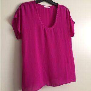 Soprano fuchsia sheer top